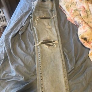 Trendy Ripped Light Blue Jeans